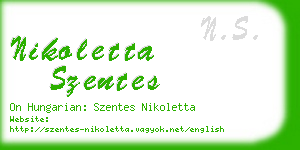 nikoletta szentes business card